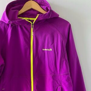 Avalanche Windbreaker Jacket Women's XL Fuchsia Purple Lime Yellow Full Zip